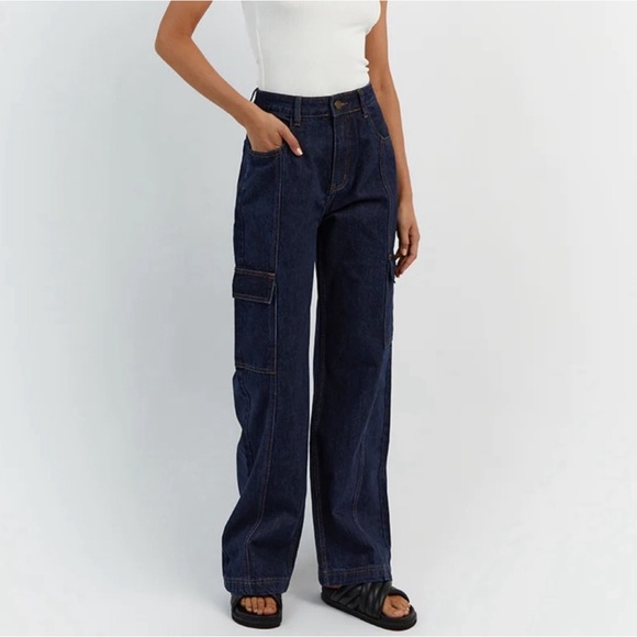 DISSH Brody Indigo Mid Rise Cargo Jeans - Picture 2 of 7